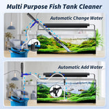 Fish Tank Cleaner, Adjustable Water Flow Aquarium Gravel Cleaner, 530GPH/32W Electric Fish Tank Cleaning Tools, Turtle Tank Gravel Cleaner Vacuum for Wash Sand, Water Changing and Water Circulation