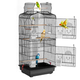 VEVOR 41-inch Open Top Large Parrot Bird Cage, Hanging Bird Cage for Parakeets Finches Canaries Lovebirds Cockatiels Budgies Small Quaker Conures Travel Pet Flight Birdcage with Swing and Perch