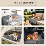 gogobunny 3X Stronger Waterproof Pet Blanket, Scratch Proof Furniture Protector for Dogs Cats, Reversible Cover 52x82 Inch, Dark Grey/Light Grey