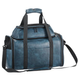 Bosnanller Premium Leather Top Expandable Pet Carrier for Small Dogs & Cats Under 15 lbs, Airline Approved Collapsible Soft-Sided Luxury Travel Bag Blue