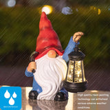 halp·ssfm Garden Gnome Statue Solar Light Outdoor Decorations Figurine with Lantern Led Shovel Sculpture Lawn Patio Yard Porch Outside Christmas Housewarming Gifts for Women Mom Grandma