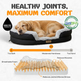 Miorun Fluffy Orthopedic Jumbo Dog Bed for Extra Large Dogs, Calming Plush Sofa Bed with Curved Bolster Support, 48" Cozy Oval Pet Donut Bed with Washable Cover, Gray
