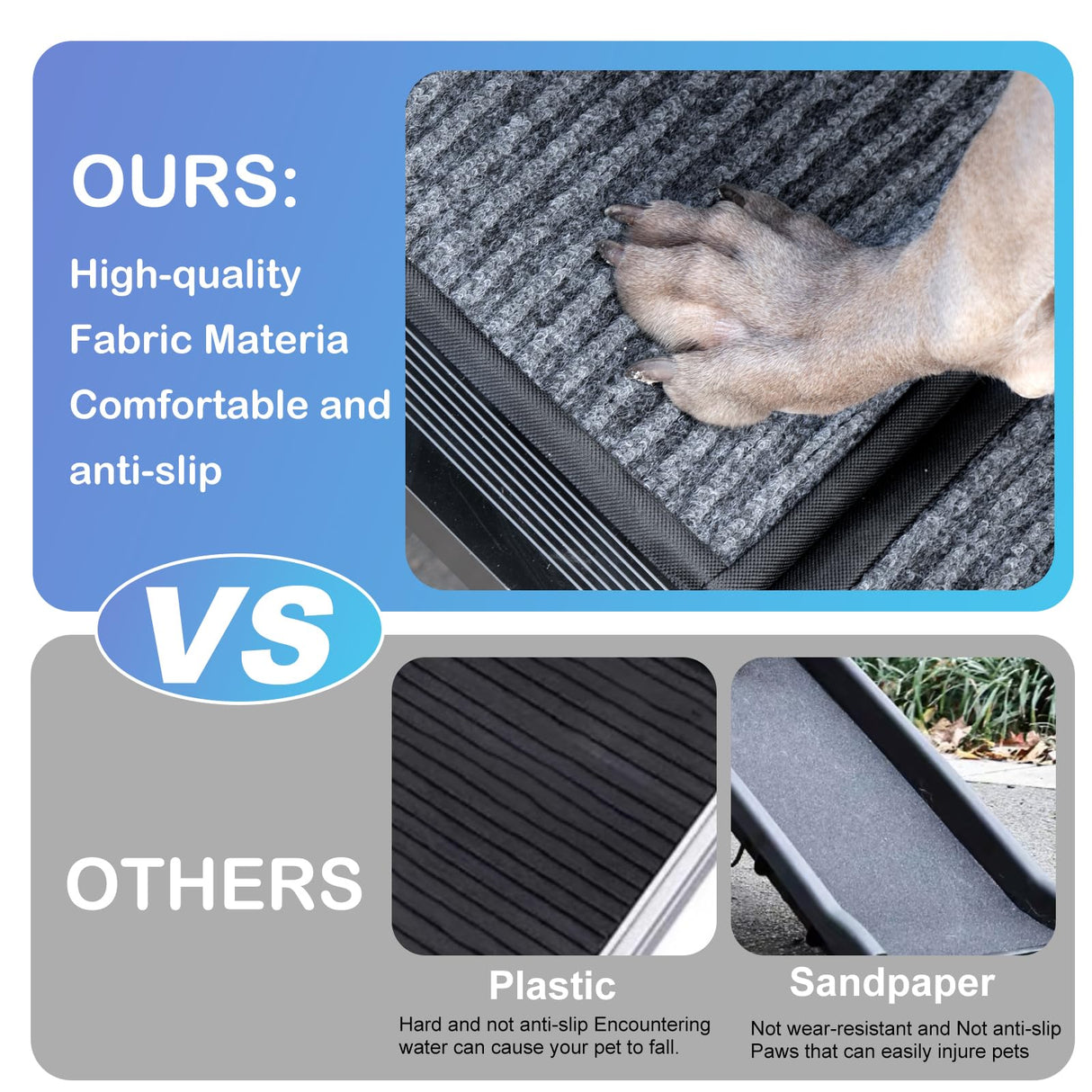 Uross Dog Ramp for Car 71" Long- Collapsible Pet Ramps for Large Dogs SUV Truck Folding Outdoor Dog Ramp for Porch Steps