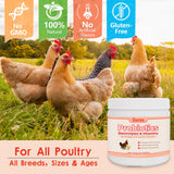 Chicken Electrolyte, Vitamin & Probiotic Supplement - Support Hydration Digestion Immunity Egg Production – Poultry Supplement for Chickens, Ducks, and All Ages of Birds – All-Season Use,10oz Powder