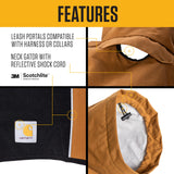 Carhartt Durable Dog Rain Jacket W/Waterproof Storm Defender Material and Adjustable Straps, Carhartt Brown/Black, Small