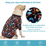LovinPet Large Dog Pajamas, Game Console Print,UV Protection, Wound Care/Post Surgery Dog Clothes, Pet Anxiety Relief, Lightweight Stretchy Pitbull Pullover Shirt, Onesies for Dogs, Pet PJ's/Medium