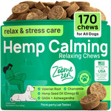ZOOMEZEN Hemp Calming Chews for Dogs Anxiety – Dog Calming Chews for Puppies & Adults – Stress, Sleep Aid & Dog Anxiety Relief Treats with Melatonin & Valerian – 1 Pack, 170 Count, Made in USA