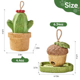 Rodizoo 2 Pack Guinea Pig Chew Toys Natural Rabbit Chew Toys Hamster Molar Teeth Toys, Made with Natural Timothy Grass & Vegetables, Mushroom & Tree Shaped Habitat Decoration, Small Animal Toys