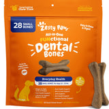 Zesty Paws Dental Bones - Fights Tartar & Plaque - Gum, Teeth & Bone Health - Cinnamon for Dog Breath - Immune, Joint, Gut, Skin & Coat Support - Omega 3 EPA & DHA and Calcium - Small Dogs - 28 ct