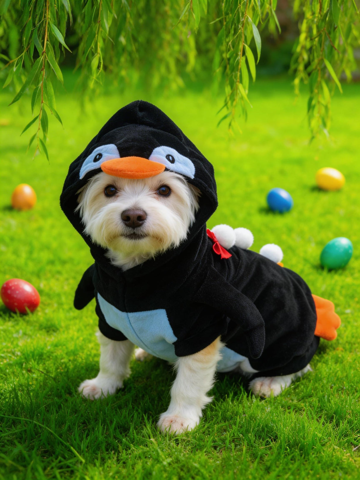 IOICYBF Pet Costume for Small Dogs Cats,Halloween Hoodies Winter Puppy Coat Outfits Funny Pajamas Clothes for Christmas Party,Penguin M