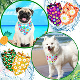 Sadnyy 40 Pcs Summer Spring Dog Bandanas Bulk Flower Hawaiian Triangle Reversible Bandanas for Large Dog Adjustable Pet Kerchief Scarf Washable Cat Scarf for Summer Holiday Pets