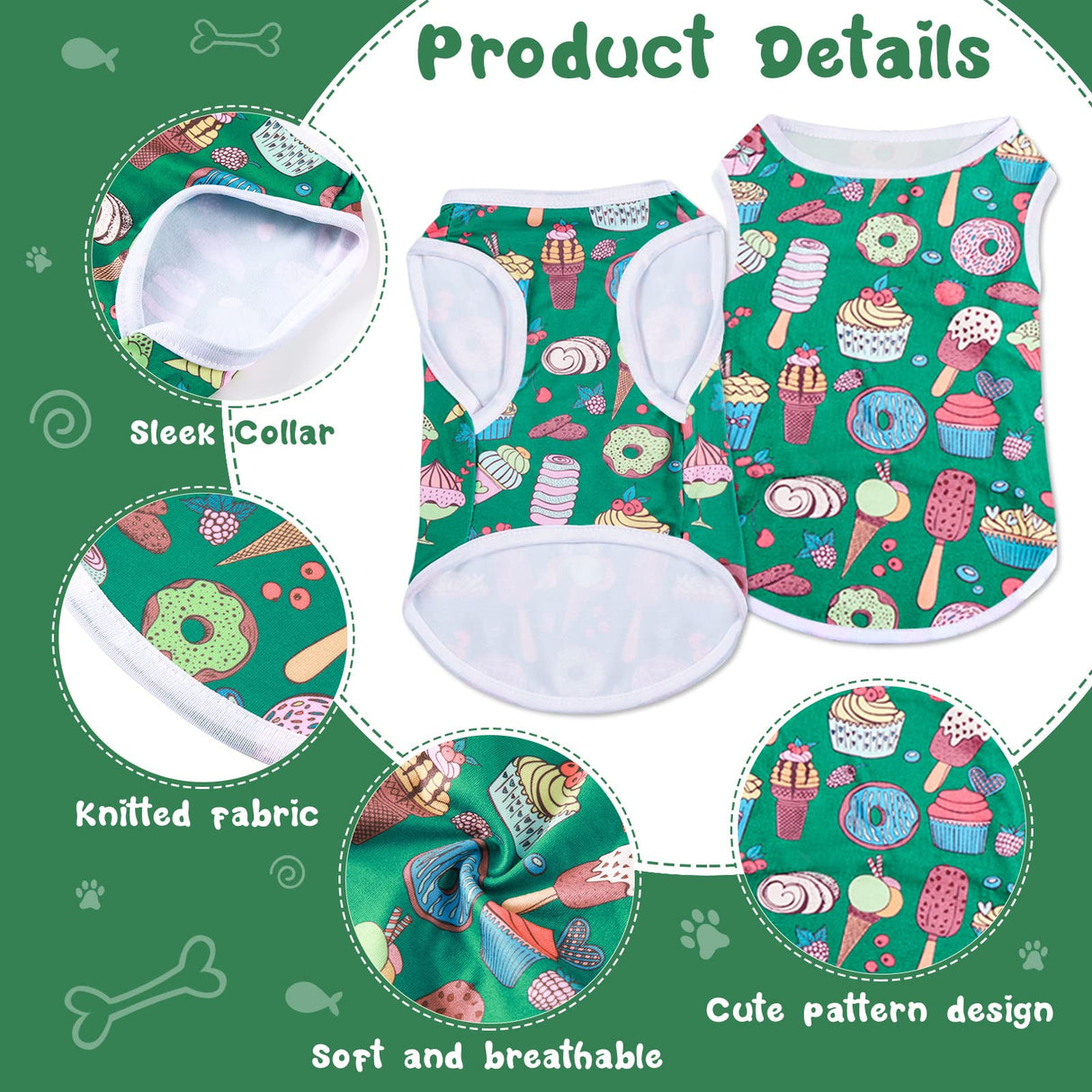 Saintrygo 10 Pcs Lovely Puppy Shirts Print Dog Clothes Breathable Summer Pet Cartoon Dog Shirt Clothes Sweatshirt for Puppy Cartoon Shirt Sweatshirt to Cat(Medium)