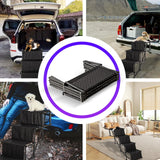 Dog Stairs for Car, Foldable Ramps for Dogs with Non-Slip Surface for Large Dogs Portable Dog Steps for Cars and SUV, Truck to 200 lbs, 4 Steps