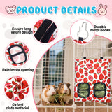 3 Pcs Rabbit Hay Feeder, 2-Hole Hanging Guinea Pig Hay Bags Washable Bunny Hay Bag for Rabbits, Chinchillas, Hamsters, Small Pets and Animals (11.8"×8.7")