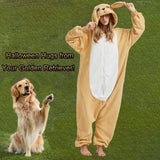 BETIFUHOM Golden Retriever Dog Onesie Pajamas Halloween Costume Unisex Cartoon Dog Animal Christmas Cosplay