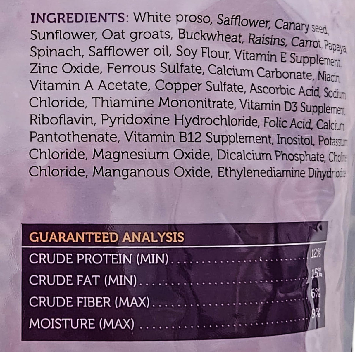Sweet Harvest Cockatiel Bird Food (with Sunflower Seeds), 4 lbs Bag - Seed Mix for Cockatiels