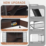 HABUTWAY 60''H Metal Large Ferret Cage, Rolling Chinchilla Cage with Removable Ramps& Double Door, Critter Nation with Locker, Small Animal Cage, Rat Indoor Wooden Pet Crate Furniture