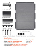 VEVOR Elevated Dog Bed for Large Dogs, Portable Raised Dog Cot with Steel Metal Frame and Breathable Teslin Mesh, Indoor & Outdoor Pet Cooling Raised Hammock Bed, XL, Gray