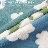 Luciphia Waterproof Pet Blanket for Medium Large Dogs Washable Fluffy Thick Jacquard Shag Fleece Warm Sherpa 3D Textured Flower Print for Cats Puppy Couch Protection (Blue Cloud,85x57 inches)