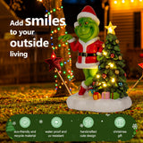 YDKOJGW Solar Garden Outdoor Statues with Christmas Tree and LED Lights,Lawn Christmas Decorations Statues for Patio,Balcony,Yard Ornament,Unique Housewarming, Birthday Gifts for Mom Grandma
