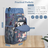 FINPAC Crutch Accessories Bag, Water-Resistant Storage Organizer Tote Bag with Drink Holder and Zipper Pouch for Crutches, Underarm Crutches Attachment (Blooming Hibiscus)