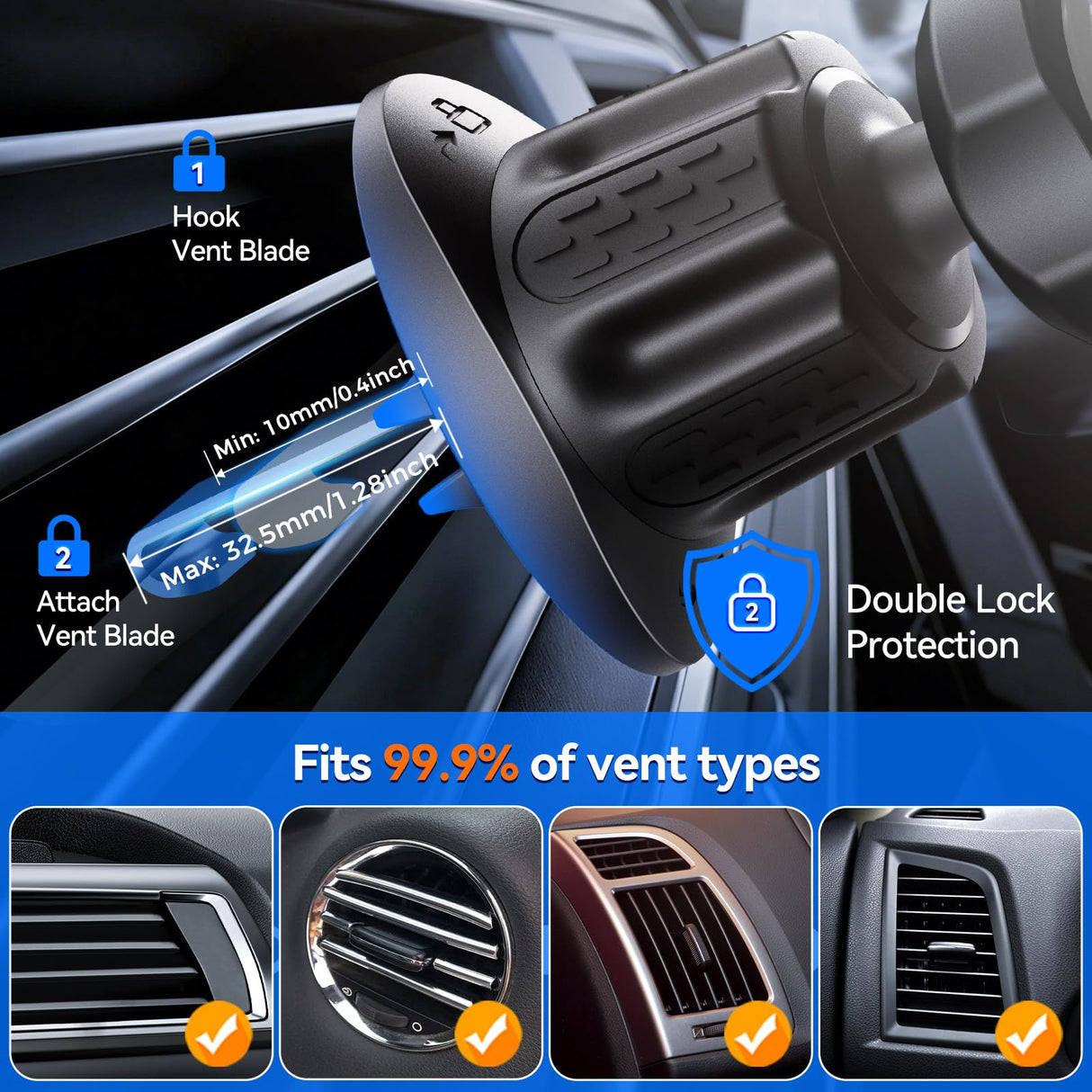 MagSafe Car Mount,【22 N55 Super Magnets】 Magnetic Phone Holder for Car Air Vent, Cell Phone Mount Car Accessories Compatible with iPhone 17 16 15 14 13 12 Pro Max