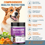 24-in-1 Dog Vitamins and Supplements 200 Ct Dogs Multivitamin Chewable Contain Chondroitin Probiotics Omega-3 Glucosamine for Dogs Skin Coat Heart Joint Gut Liver Brain Eyes Immune Support - Chicken