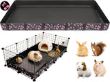 DZWLKJ Guinea Pig Cage Liner,Washable Tarp Bottom Base,Cherry Graphic,24"x48", Reusable for Rabbit, Chinchilla, Hedgehog, Ferret & Other Small Animals.