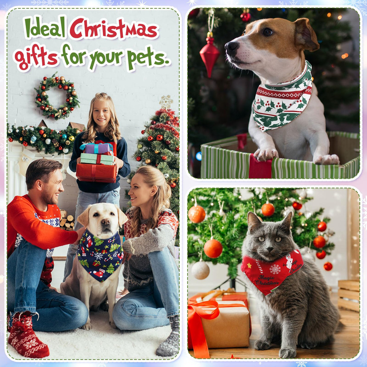 Kacctyen 200 Pcs Christmas Dog Bandana Bulk for Groomers Winter Holiday Triangle Bandanas with Christmas Patterns Soft and Adjustable Kerchief Scarf for Small Medium Large Dogs Cats Pets Grooming