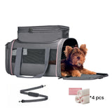 Airline Approved Pet Carrier - Soft-Sided Dog & Cat Travel Bag with Expandable Space and Safe Design (Grey)