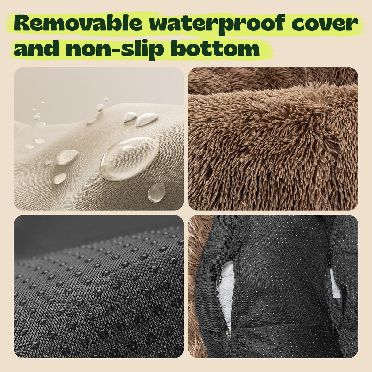 XXXL Orthopedic Dog Bed for Extra Large Dogs with Dount Plush Removable Cover Washable,Giant Circle Lounge Pet Bed Waterproof Foam Cuddler Cooling Gel Sofa for Anxiety Old Fluffy Friends Spine Camel