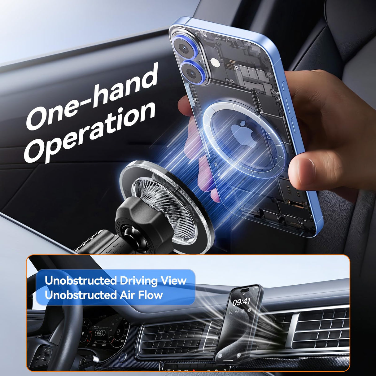 MagSafe Car Mount,【22 N55 Super Magnets】 Magnetic Phone Holder for Car Air Vent, Cell Phone Mount Car Accessories Compatible with iPhone 17 16 15 14 13 12 Pro Max