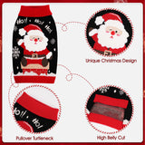 Dog Christmas Sweater for Small Medium Dogs Adorable Festival Pattern Santa Pet Costumes Turtleneck Knitted Puppy Clothes Soft Warm Cold Weather Dog Christmas Outfit Party
