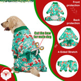LovinPet Large Dog Christmas Pajamas for Dogs - Shirts for Big Dogs Xmas Holiday Costume Lightweight Pullover, Christmas Critters Aqua Prints Large Dog Pjs, Pitbull Dog Onesie, Pitbull Onesie, 2XL