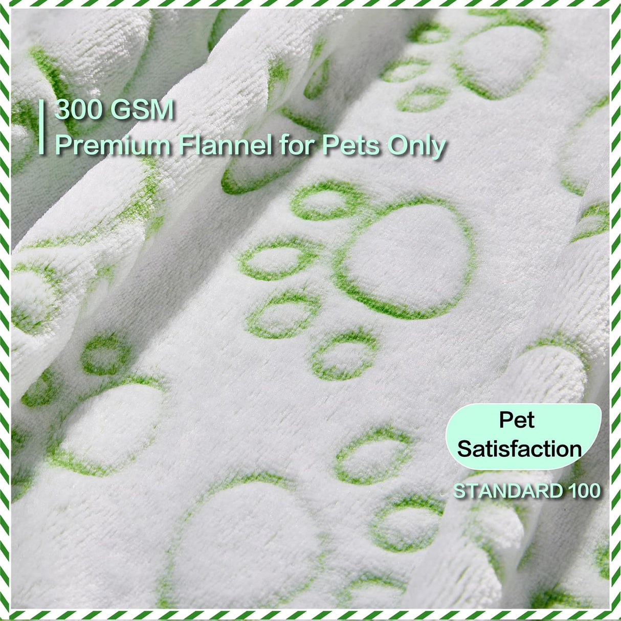 Green Throw Dog Blanket for Puppy Gifts, Dog Stuff Used for Pet Beds, Washable Soft Puppy Essentials Accesssories