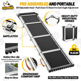 Dog Ramp for Car (200 lbs), Extra L71” W17” Folding Pet Ramp for Large Dogs 90° Adjustable Head, Outdoor Anti-Slip Foldable Dog Car Ramps for SUV Truck Side Door (5 Folded)