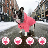 NAMSAN Dog Coats for Small Medium Dogs, Winter Jacket for Puppy Female, Windproof Snowproof Dog Warm Coat with Leash Hole, Pink L