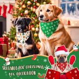 Chunful 120 Pcs Christmas Bandanas for Dogs Xmas Bandanas Bulk with Santa Snowflake Candy Cane Patterns Soft Bibs Adjustable Triangle Doggie Scarf for Small Medium Large Pet 25.6 x 17.7 x 17.7 Inch
