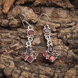 Retro Bohemian Red Zircon Drop Shape Tassel Earrings Women's Fashion Elegant Earring Accessories