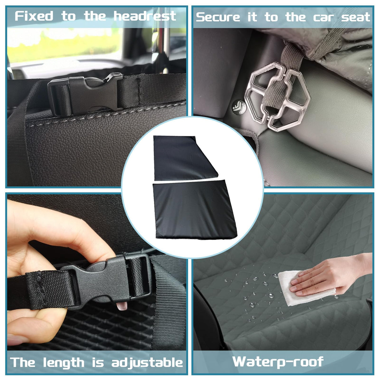 RUIANTE Front Seat Dog Car Seat Cover,Waterproof & Scratch-Resistant,Non-Slip & Stable,Universal Dog Car Seat Protector for Pickup Trucks,Pet Travel(Upgraded Version, Dark Green)
