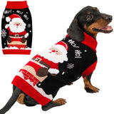 Dog Christmas Sweater for Small Medium Dogs Adorable Festival Pattern Santa Pet Costumes Turtleneck Knitted Puppy Clothes Soft Warm Cold Weather Dog Christmas Outfit Party