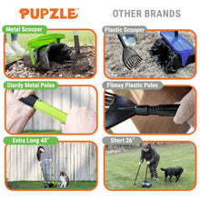 Load image into Gallery viewer, Pupzle Dog Pooper Scooper with Bag Attachment, 40" Long Handle Pooper Scooper for Large Dogs, Dog Poop Scoop for Yard, Large Capacity Swivel Bin and Rake, Lavender Scented Bags (Green)
