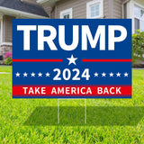 Probsin Trump 2024 Yard Sign with Metal H Stakes Double Sided 16" x 24" Trump Take America Back Blue Signs Voted for Trump Outdoor Decorations for Indoor Outdoor Lawn, Garden, Window, Party Supplies