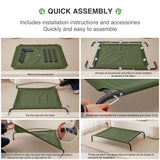 Love's cabin Elevated Cooling Dog Bed for Large Dogs, Portable Indoor & Outdoor Raised Pet Dog Cat Cot, Durable Summer Frame with Breathable Mesh, Olive Green, 48 inches