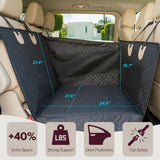 Dog Car Seat Cover with Hard Bottom – Back Seat Extender for Small & Medium Dogs, Waterproof & Non-Slip Hammock, Reinforced & Stable Design with Storage Pockets for Cars, SUVs & Trucks (Black)