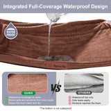 Rainmr Orthopedic Dog Bed for Small and Medium Dogs, Memory Foam Pet Bed with Washable Removable Cover, Nonskid Bottom, Waterproof, for Indoor, Outdoor, Crate ＆ Car Use, 30x20x6 Inches, Brown Grey