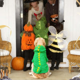 FLAdorepet Funny Halloween Large Dog Dinosaur Costume Outfits,Dog Pajamas Hoodie Winter Warm Pet Clothes Coat for Golden Retriever Pitbull (5XL, Green)