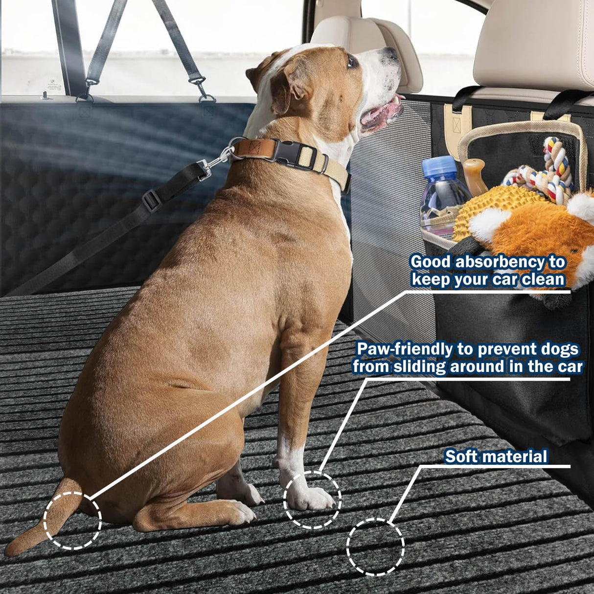 Dog Mat for Back Seat Extender, Non-slip Dogs Rug for Car Back Seat Cover with Hard Bottom, Waterproof Pet Protector Pad Fit Dog Hammock, Pet Backseat Cushion for Car, SUV, Truck. (51" x 24") (L).