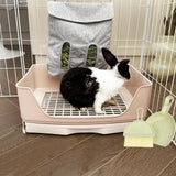 Oleisert Large Rabbit Litter Box Bunny Litter Box, Potty Training for Rabbits Litter Pan with Drawer, Rabbit Bedding Toilet for Adult Guinea Pig, Ferret, Bunny and Other Animals (Brown)