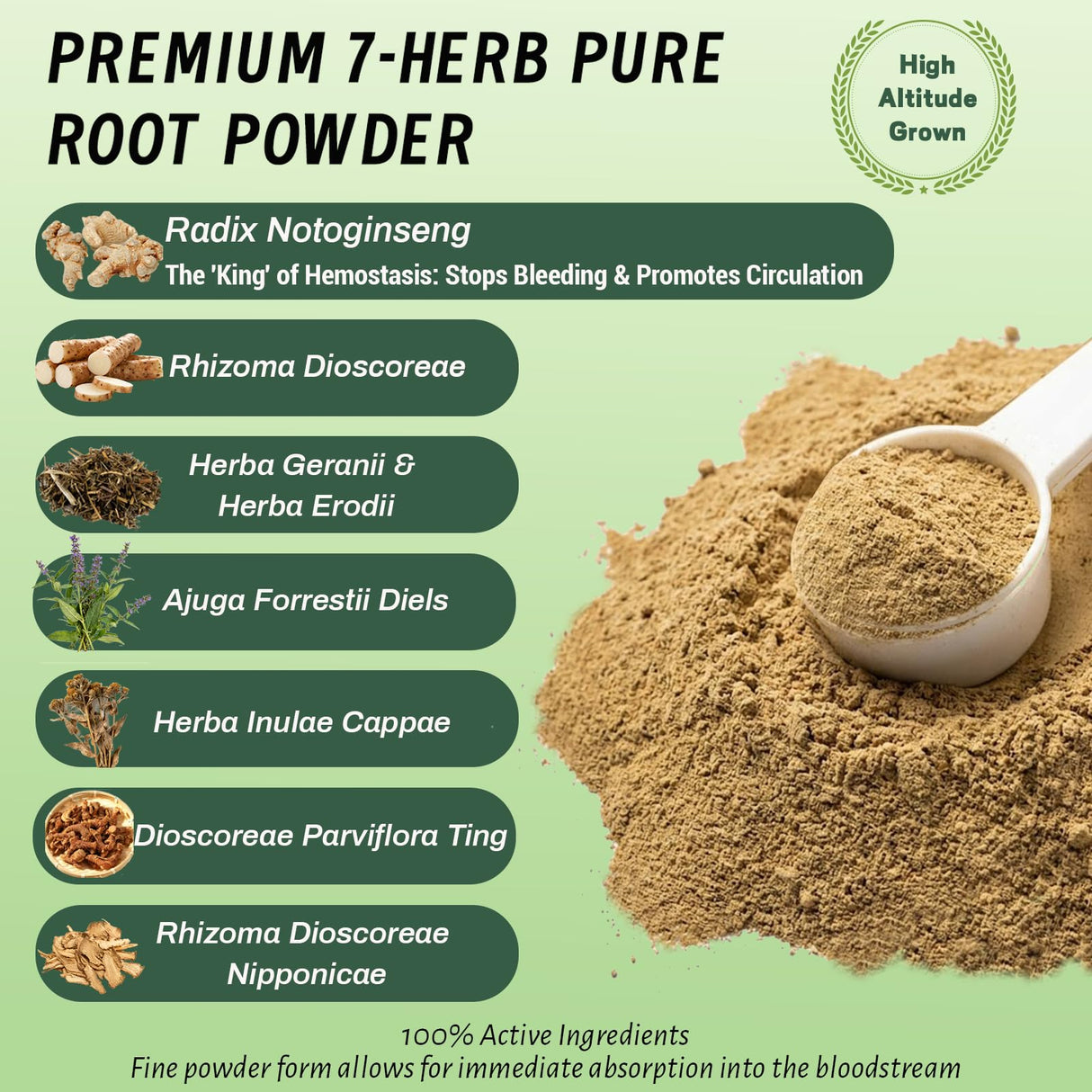 Quick Stop Bleeding for Dogs, Natural Herbal yunnan Sanqi Powder for Hemangiosarcoma, Hemoabdomen, Pericardial Effusion, Cancer Bleeding, Severe Bruising, Ulcer-Related Bleeding, Bloody Stools - 100g